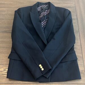 J. Crew Navy and Red Striped Fabric Jacket Size 12